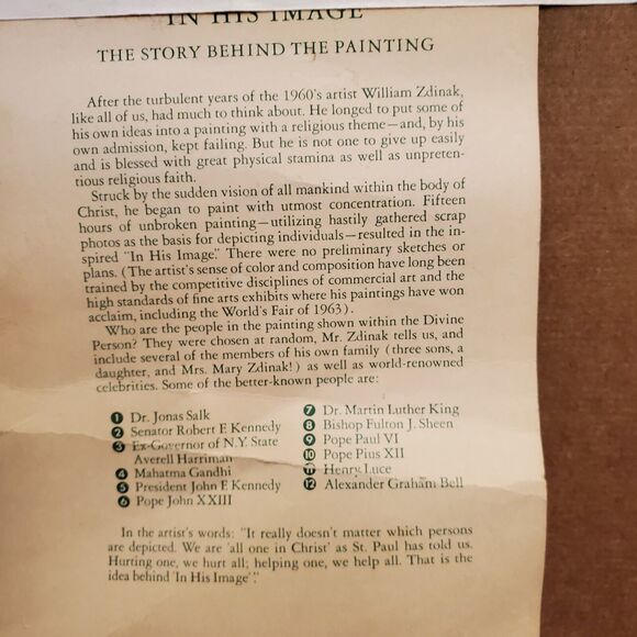 Vintage William Zdinak IN HIS IMAGE Art Print - Hardboard Mounting 23"x 0.5"x18" - Picture 14 of 16